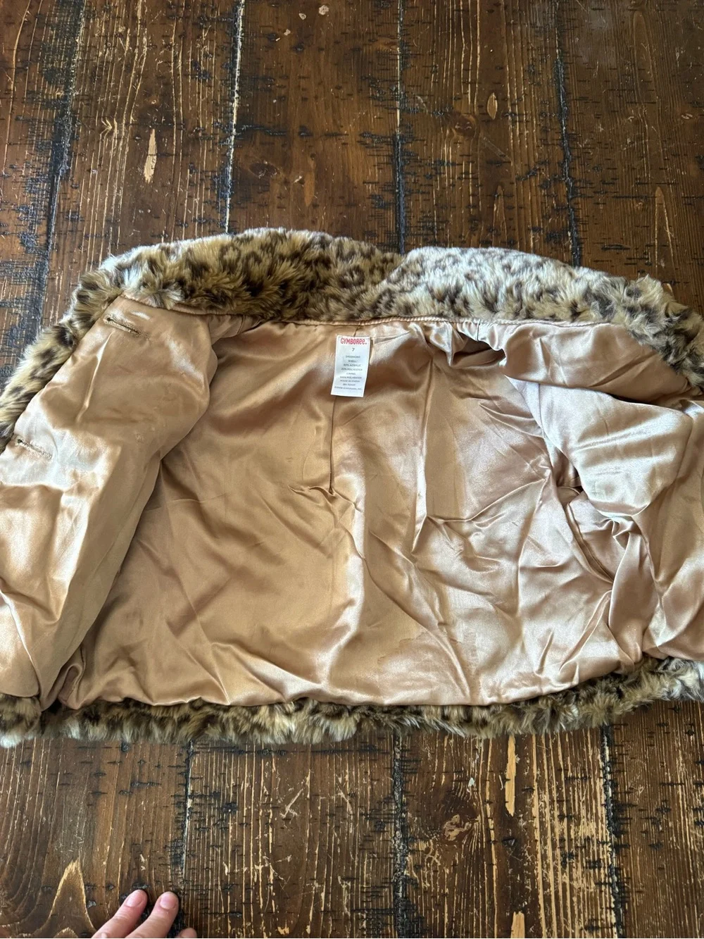 VTG 2006 glamour kitty Gymboree Girls' Leopard Faux Fur Jacket - Brown size 7